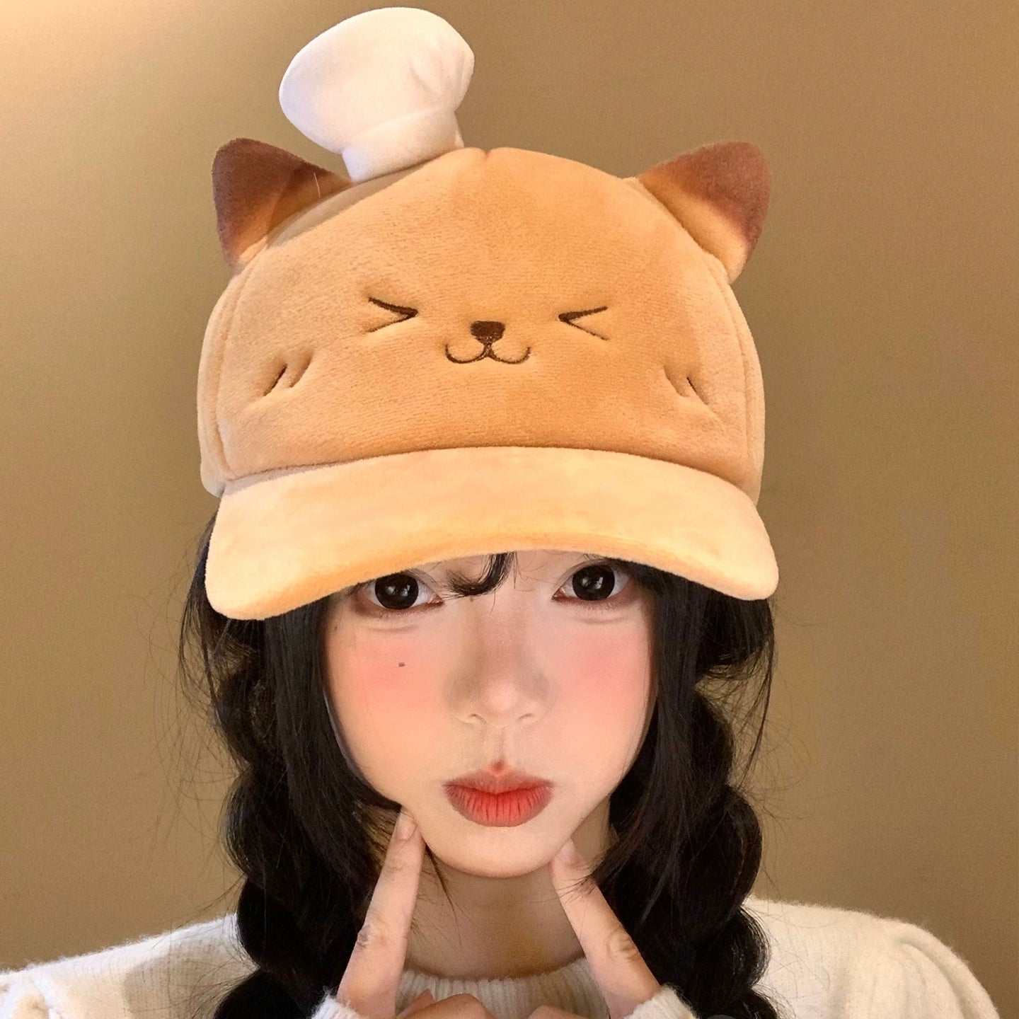 Cute roasted kitten chef hat