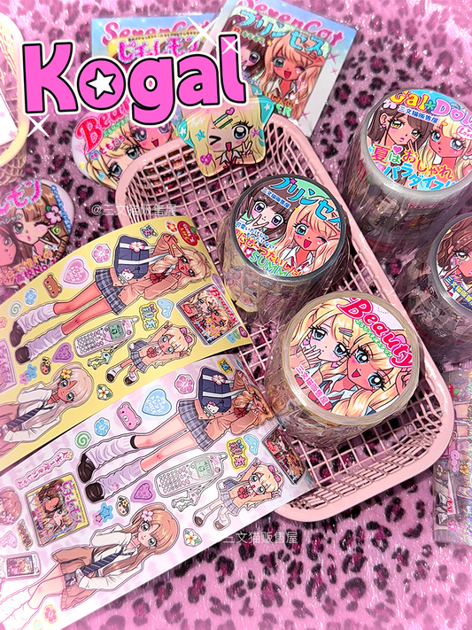 Shibuya Spicy Girl Ancient Showa Character Sticker Roll