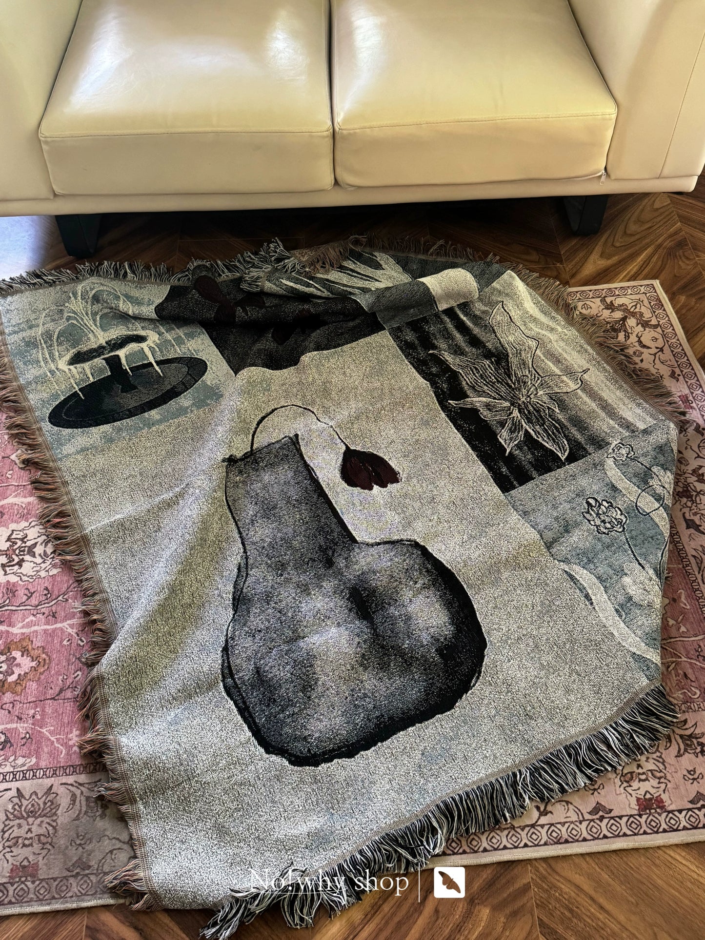 Vintage and Elegant Hand drawn Blanket Knitted