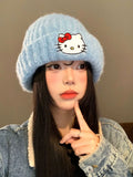 Cute Kitty cat embroidered woolen hat