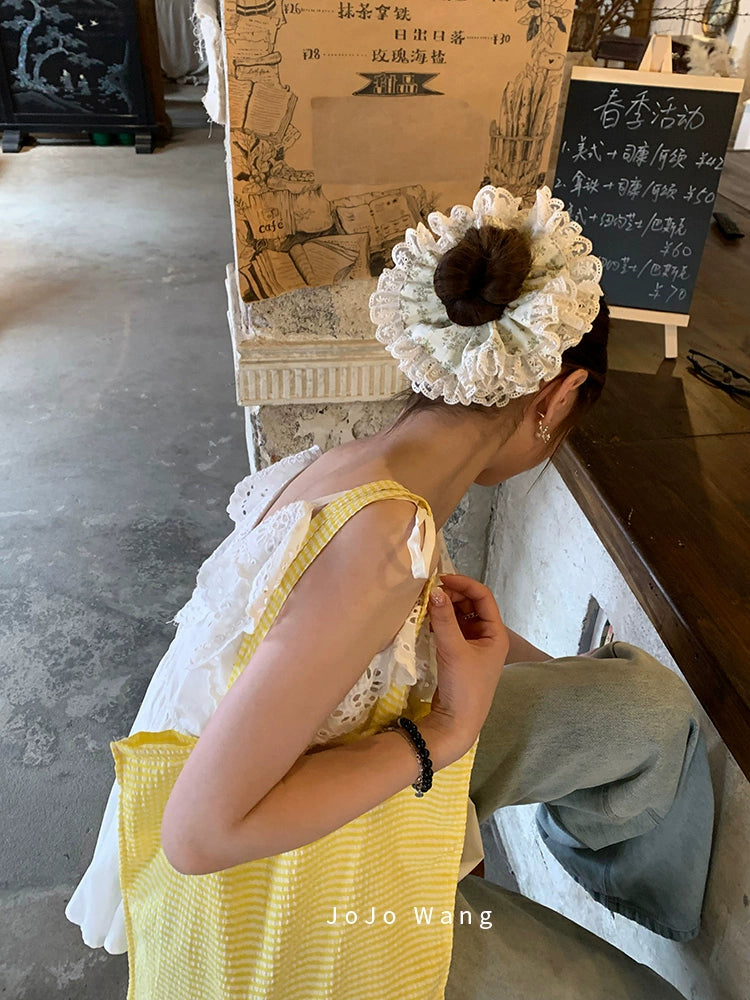 Floral lace multi-layer large intestine headband