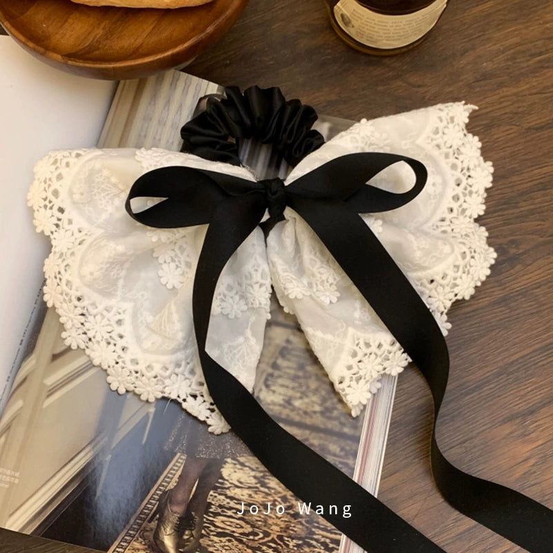 Pure white lace bow hair clip