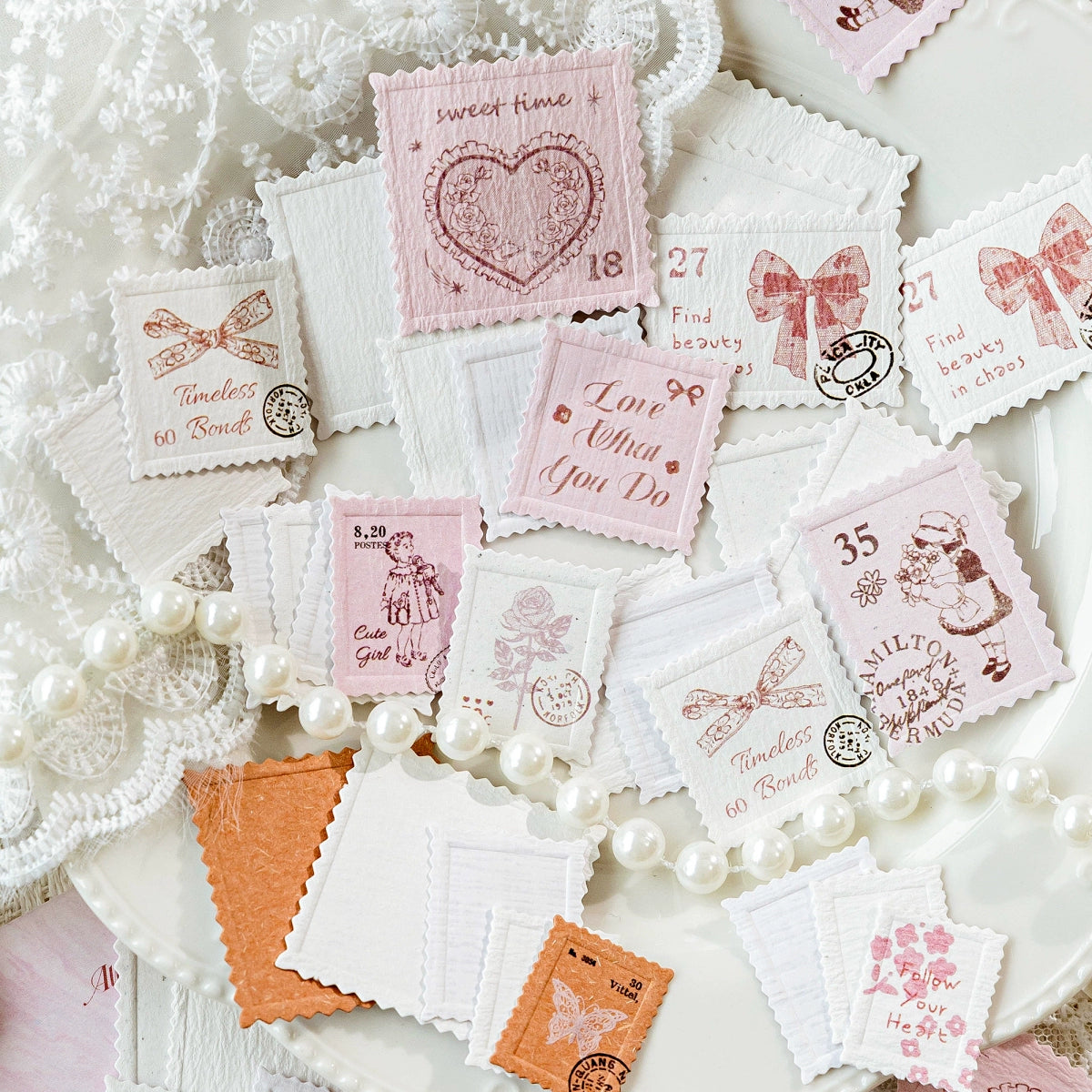 20pics relief stamp tent sticker