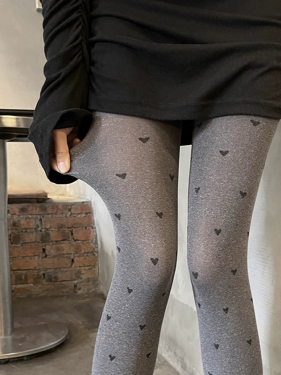 Retro polka dot sesame grey pantyhose
