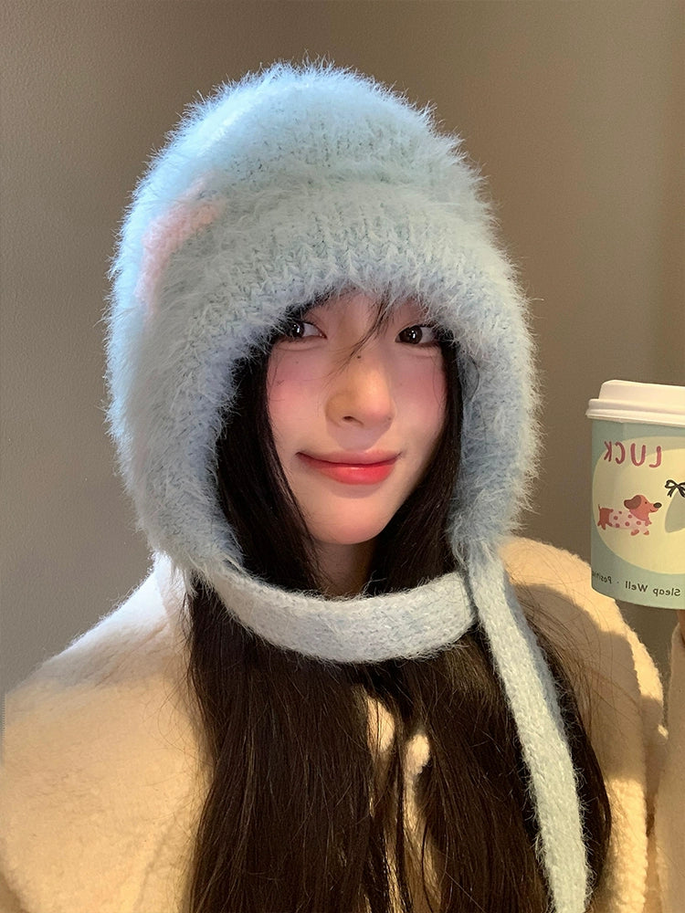 Cute Star Blue Knitted Plush Hat