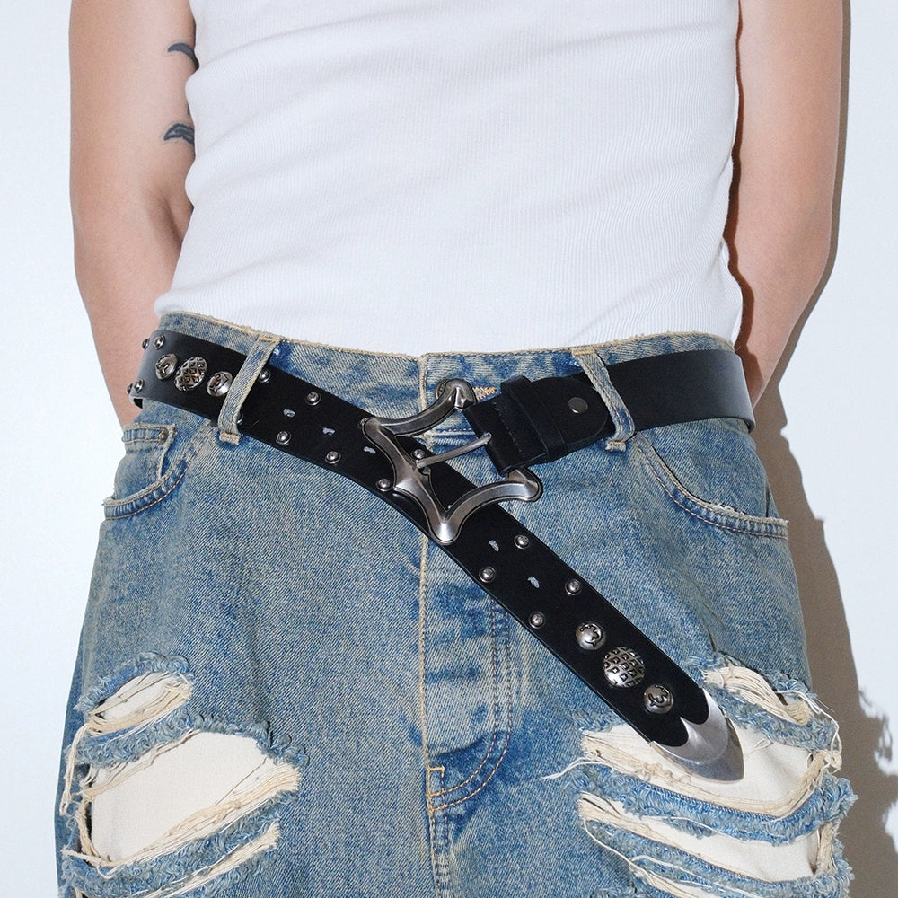 Metal black rivet waistband