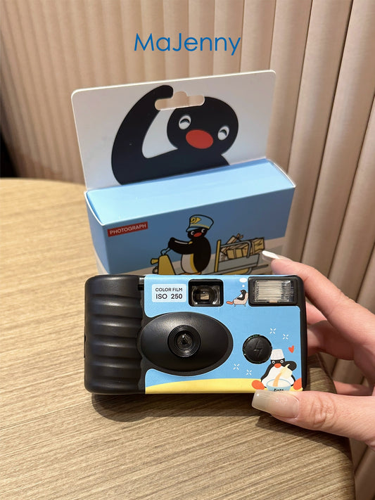 Pingu Penguin disposable film camera, point and shoot film machine