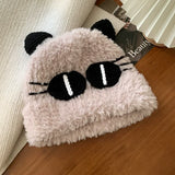 Cute Big eyed Cat Plush Hat