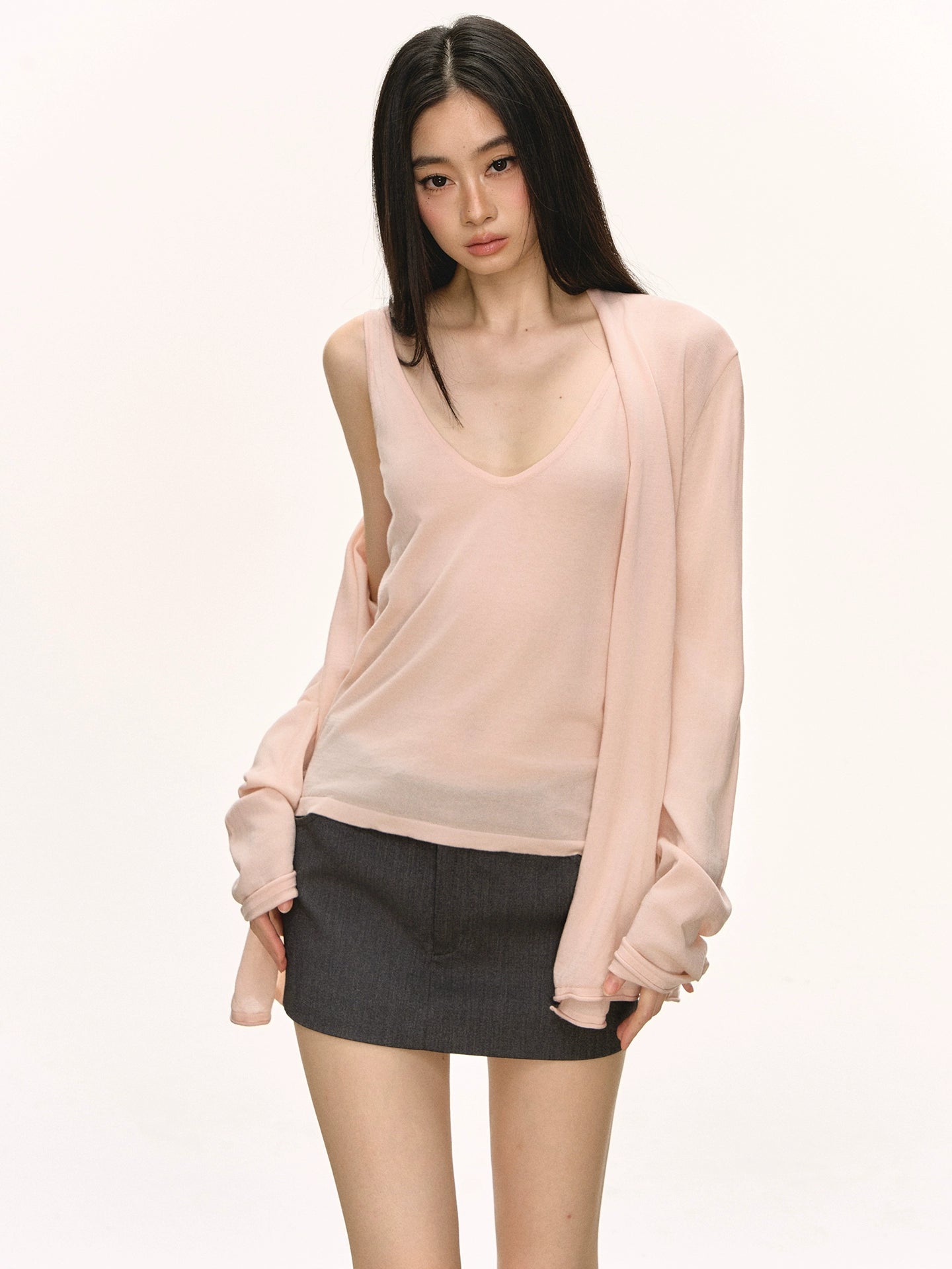Tencel Linen Pink Knitted Set