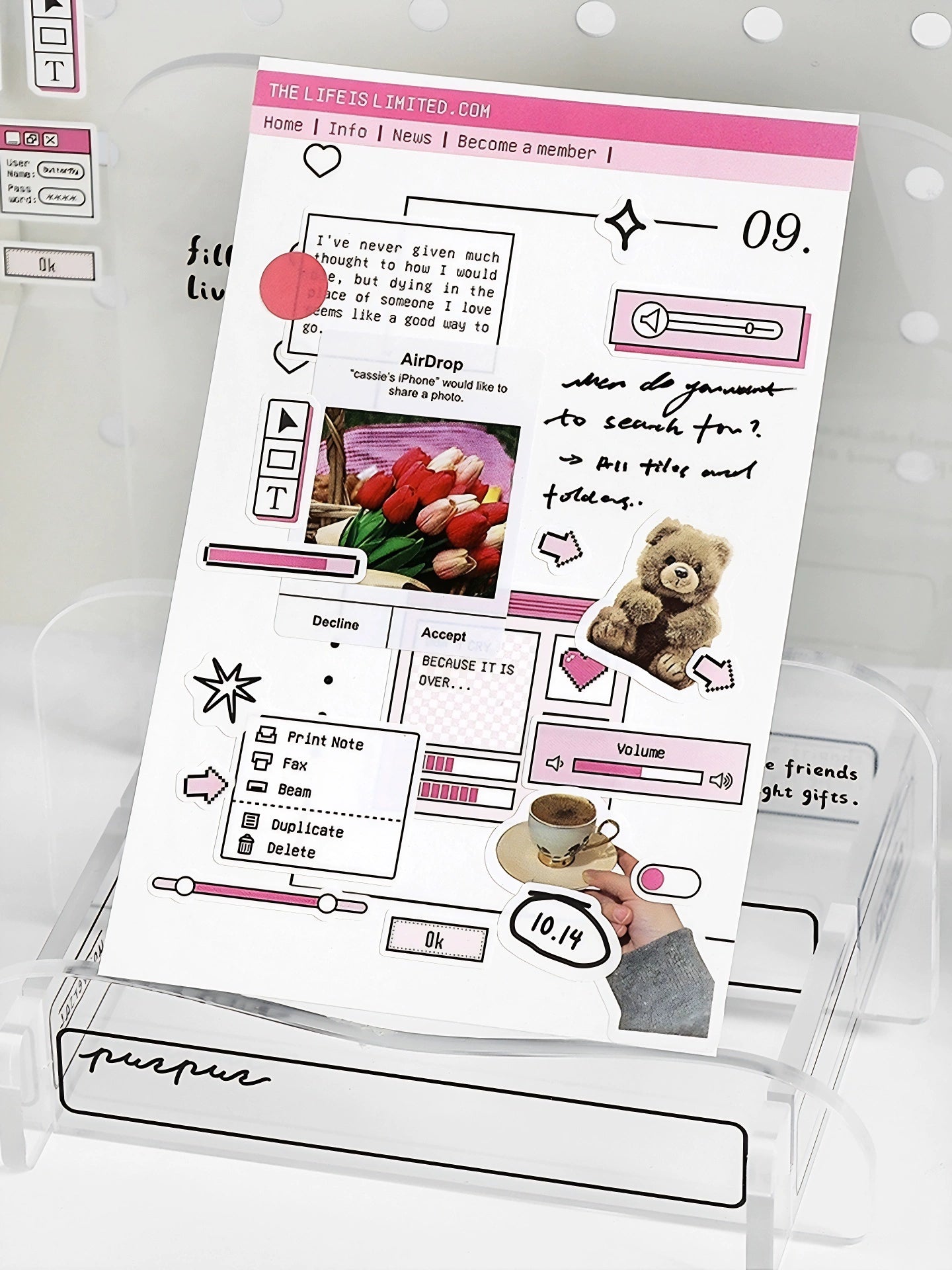 Computer dialog box manual account sticker