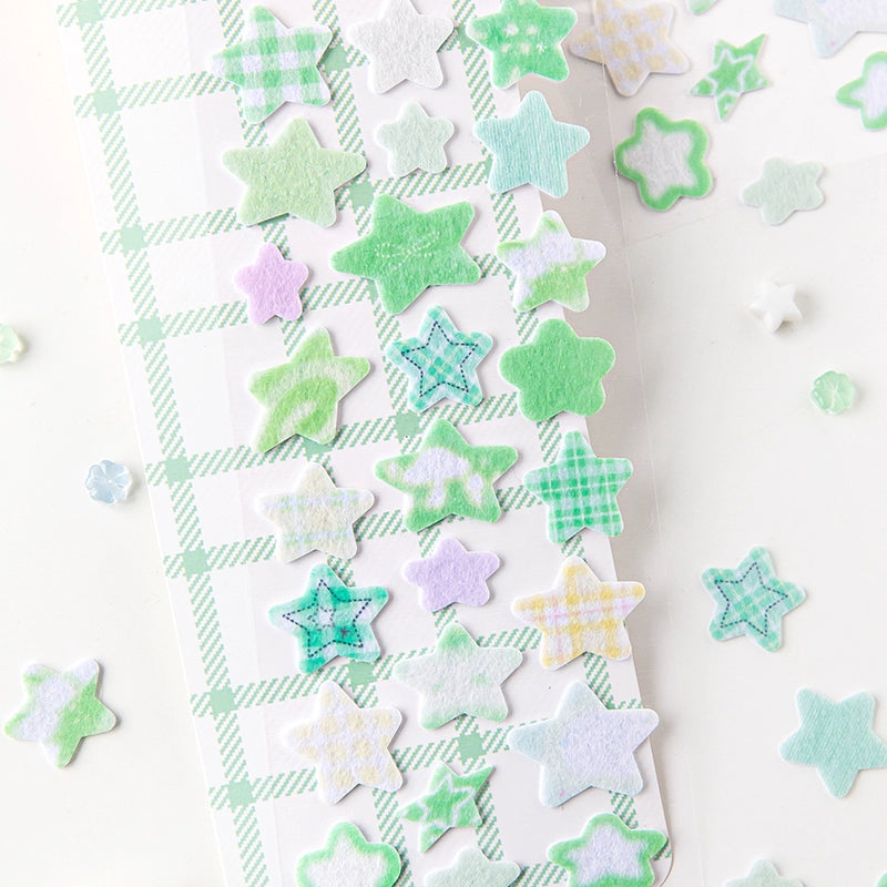 Star shaped three-dimensional felt decorative sticker