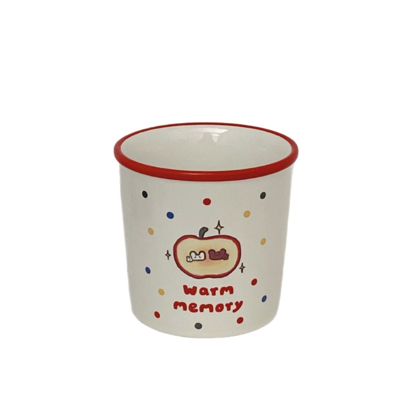 Cartoon Apple Mug Ceramic Coffee Cup Gift Box Set