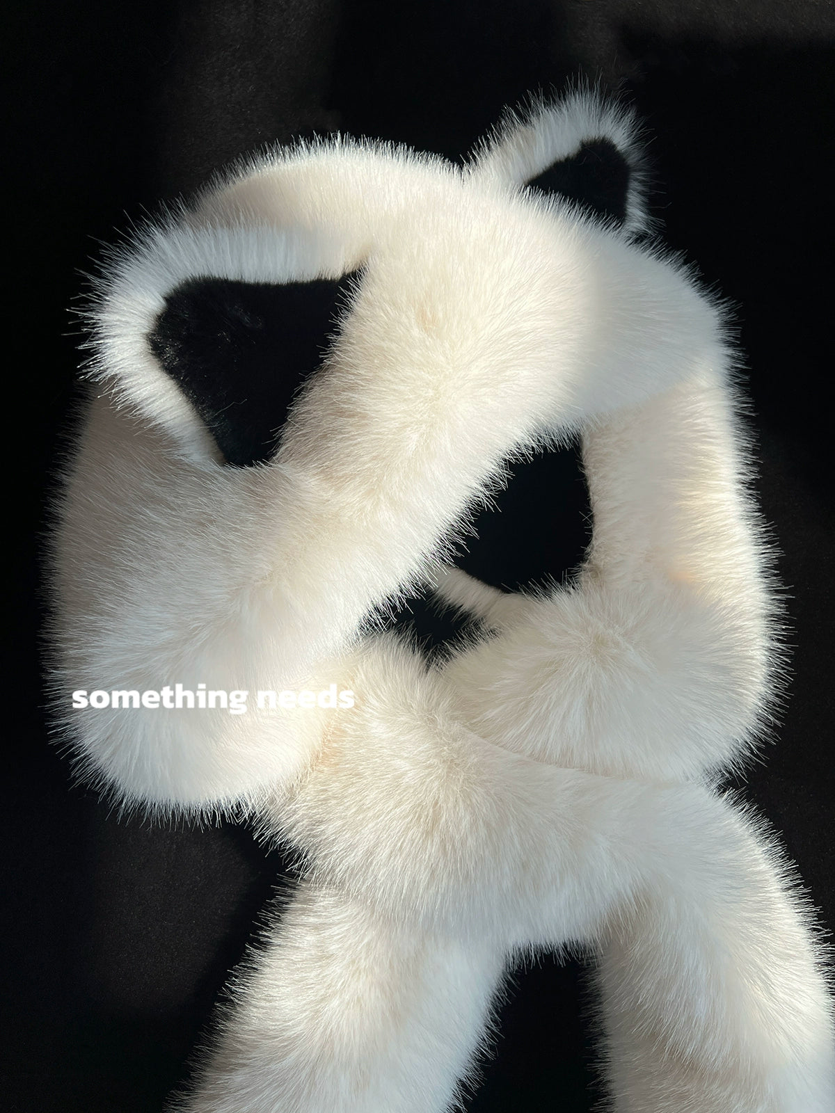 Cute rabbit ear plush hat scarf one-piece