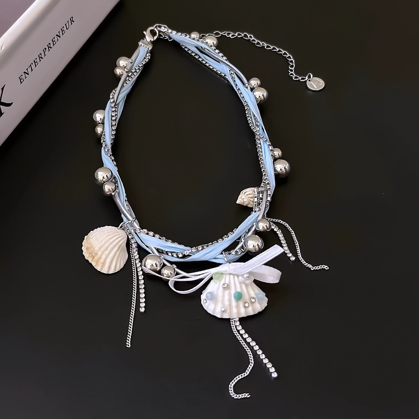 Coastal shell necklace earrings