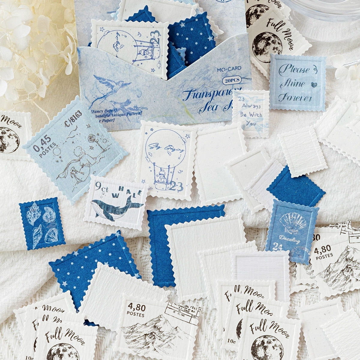 20pics relief stamp tent sticker