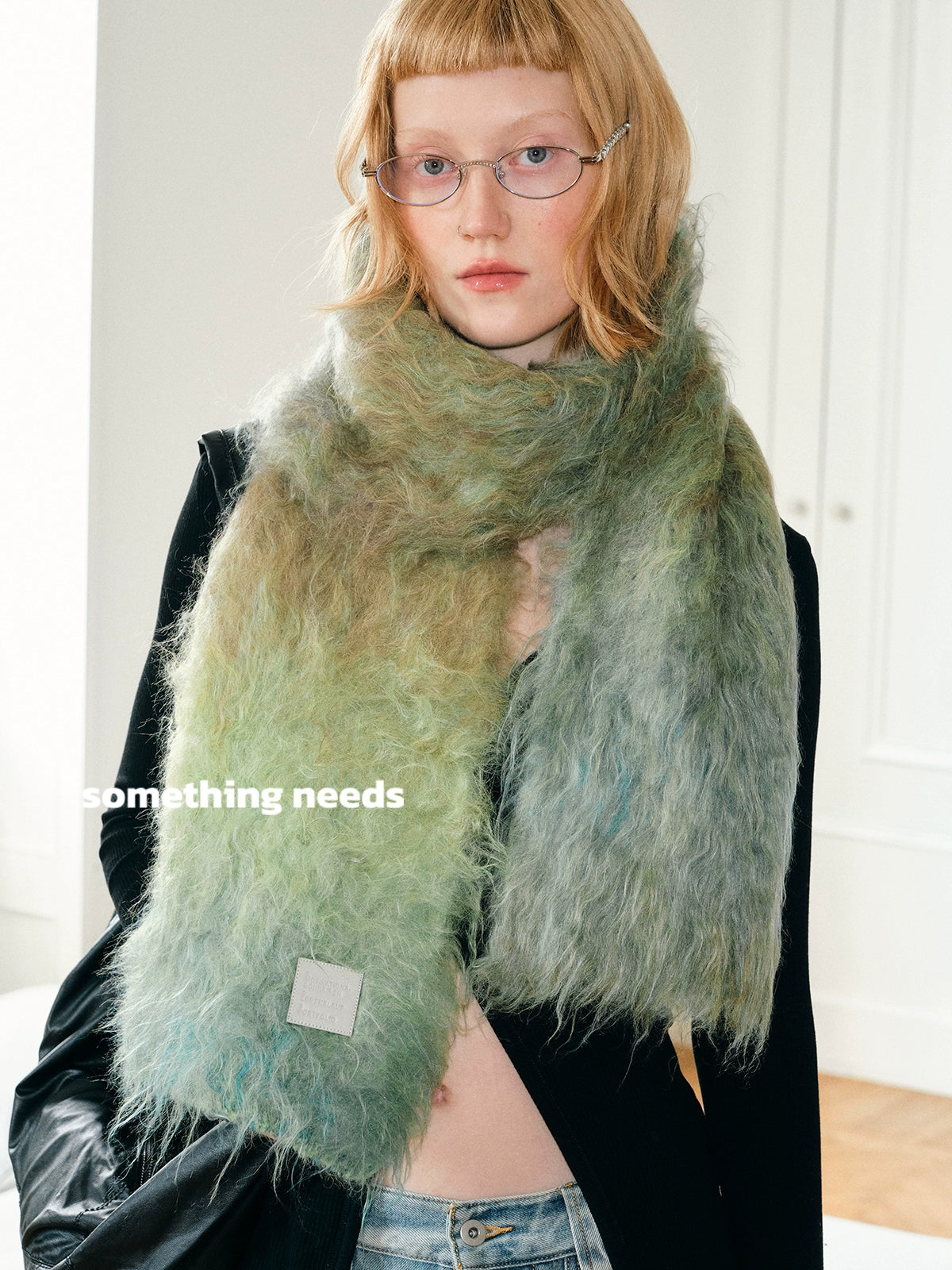 Gradient warm soft plush scarf