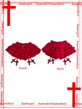 Blood stained cross wine red Gothic cross hollow top