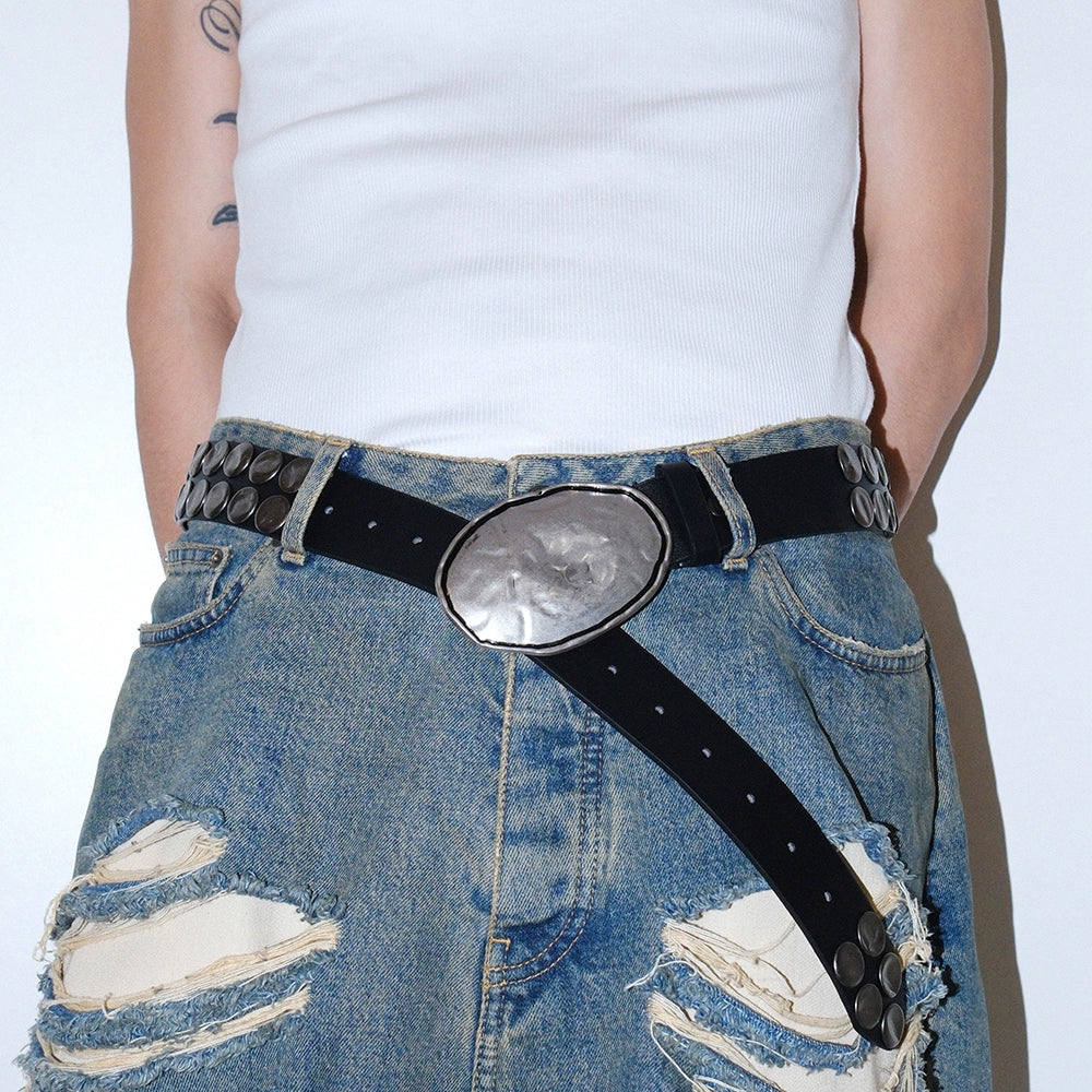 Metal black rivet waistband