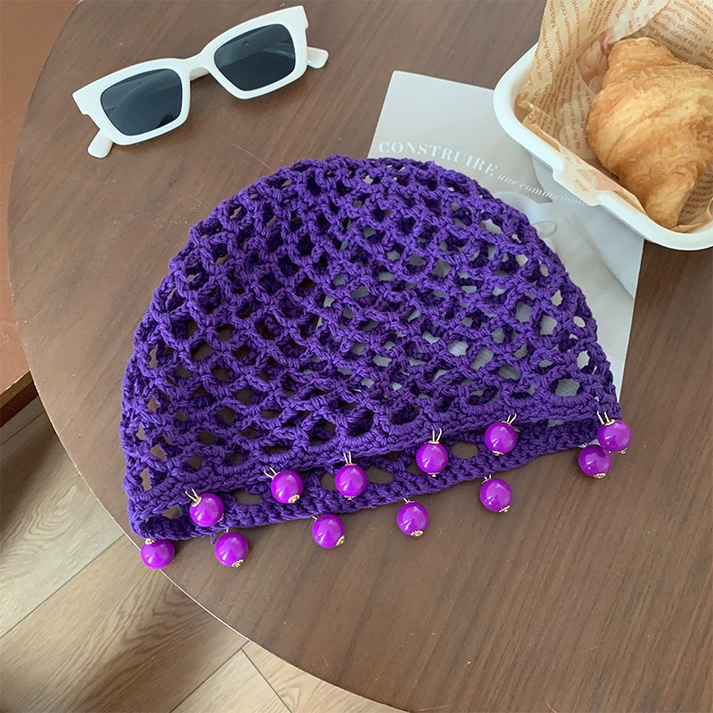 Hand woven hollow round bead toe cap