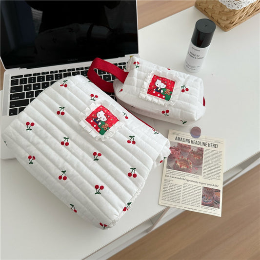 Cherry print Hello Kitty storage bag
