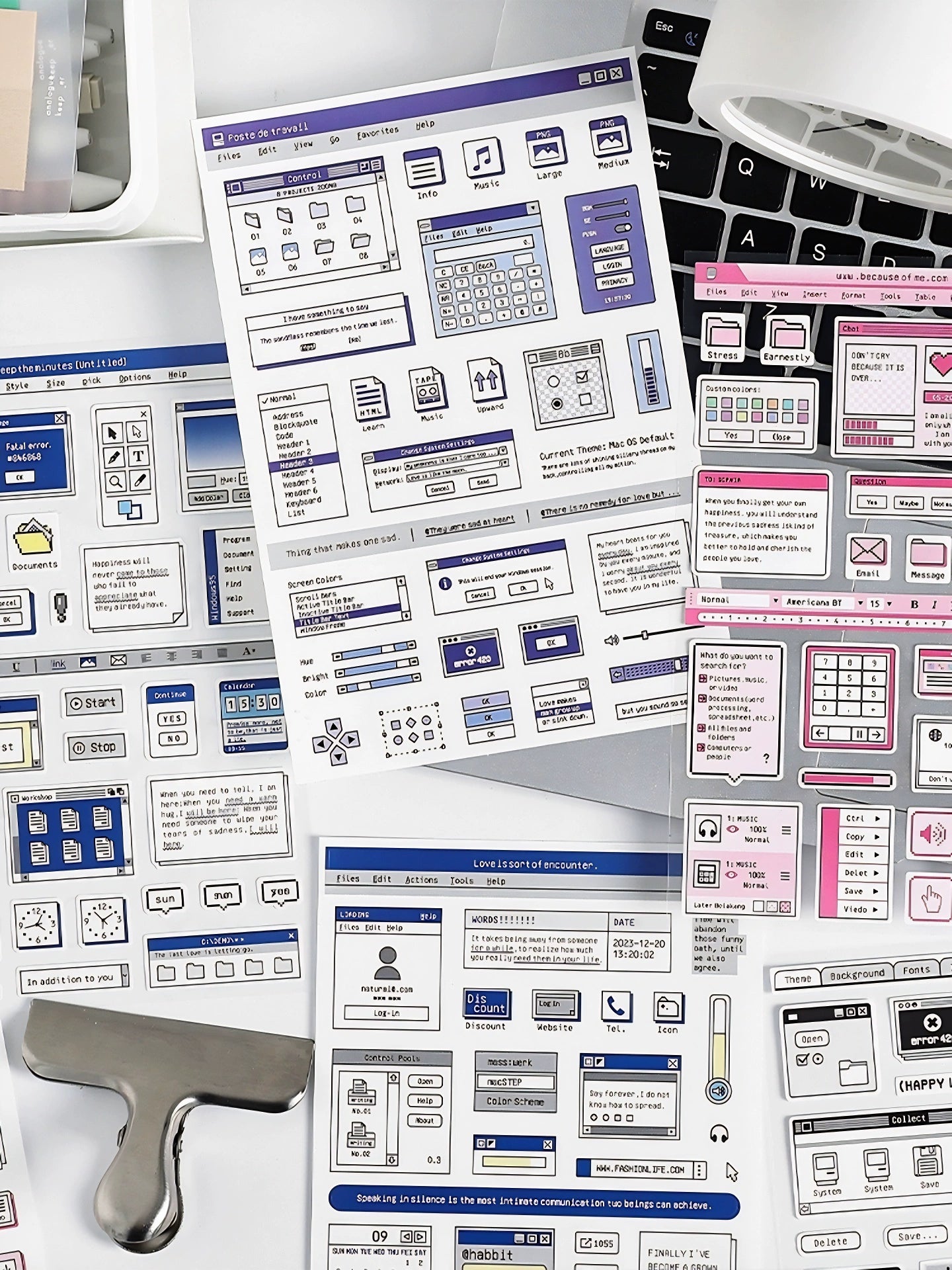Computer dialog box manual account sticker
