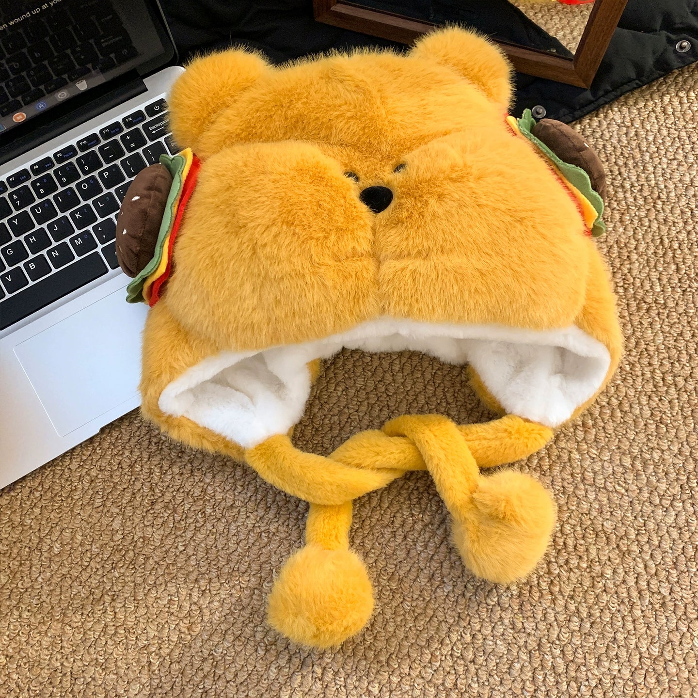 Burger Bear Hat and Scarf in One