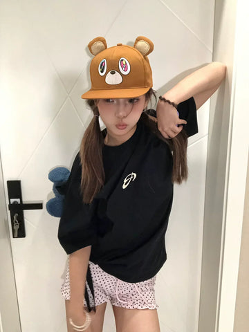 Dropout Bear Hat Adjustable Flat-brimmed Hat