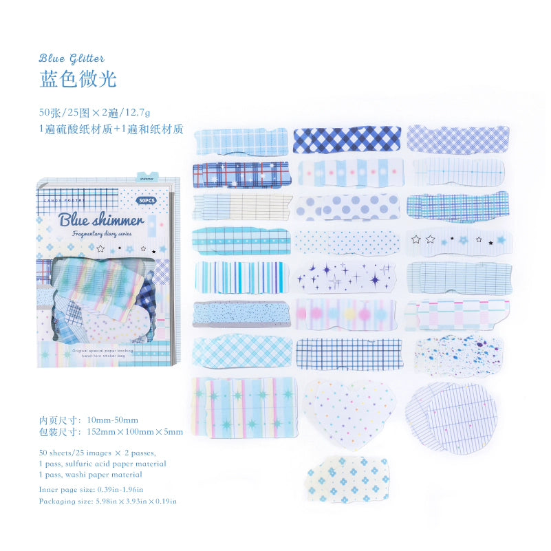 50pcs grid pattern small paper sticker