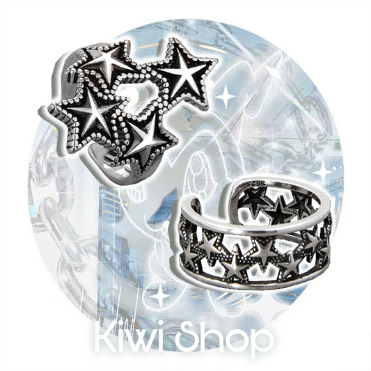 Retro Star Ring Dark Punk