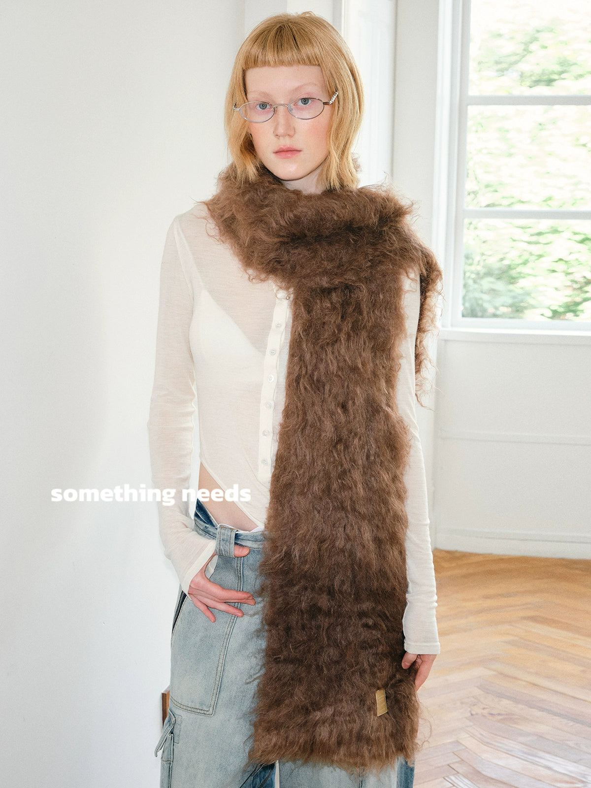 Gradient warm soft plush scarf