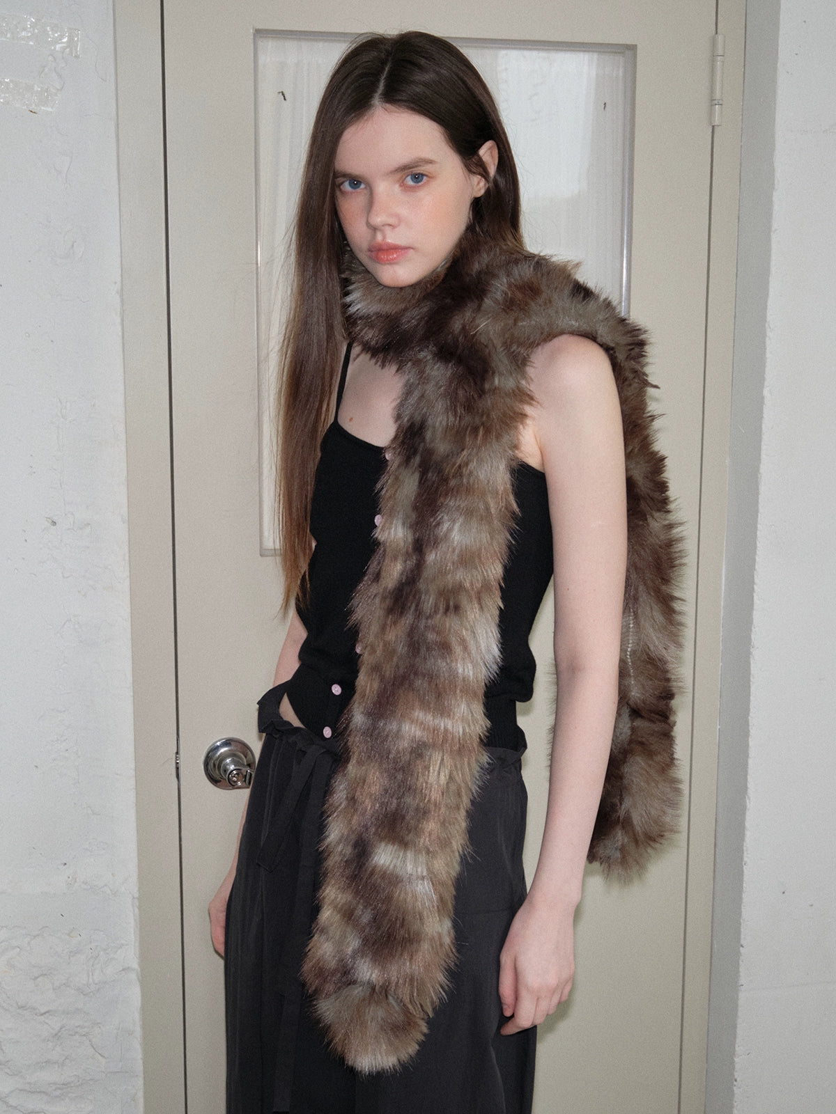 Melad gradient plush leopard print scarf