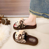 Brown Hello Kitty Plush Slippers