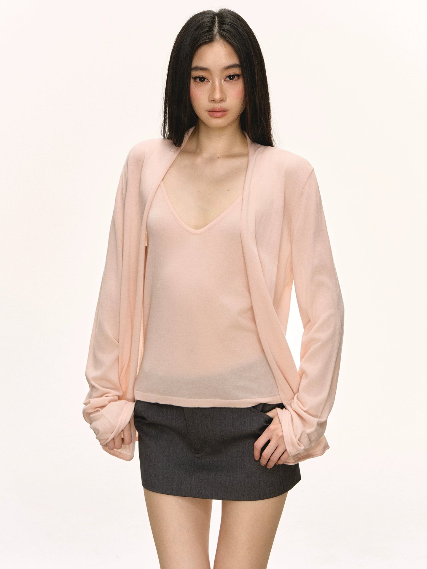 Tencel Linen Pink Knitted Set