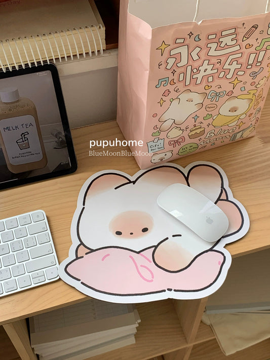 Mantou Cat Pupu Leather Mouse Pad