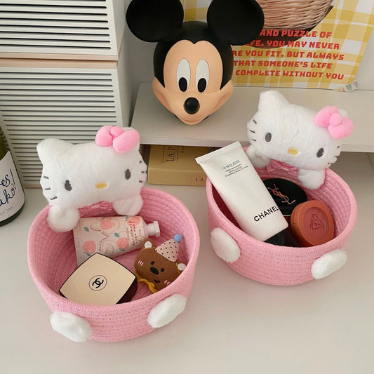 Pink Hello Kitty Storage Basket
