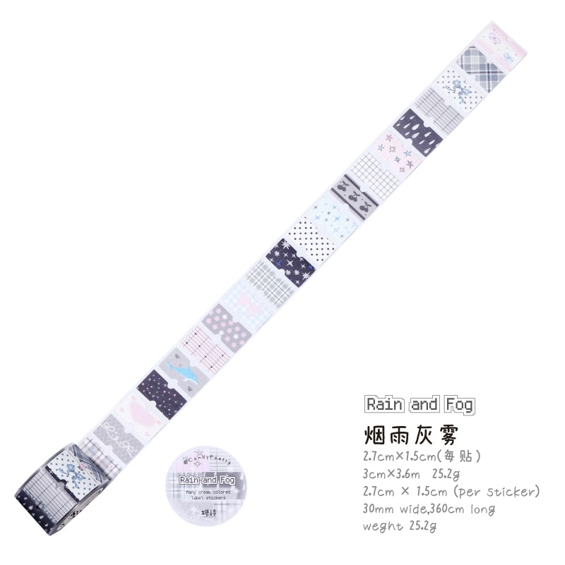 Cute label, hand tent tape, cream salt label sticker