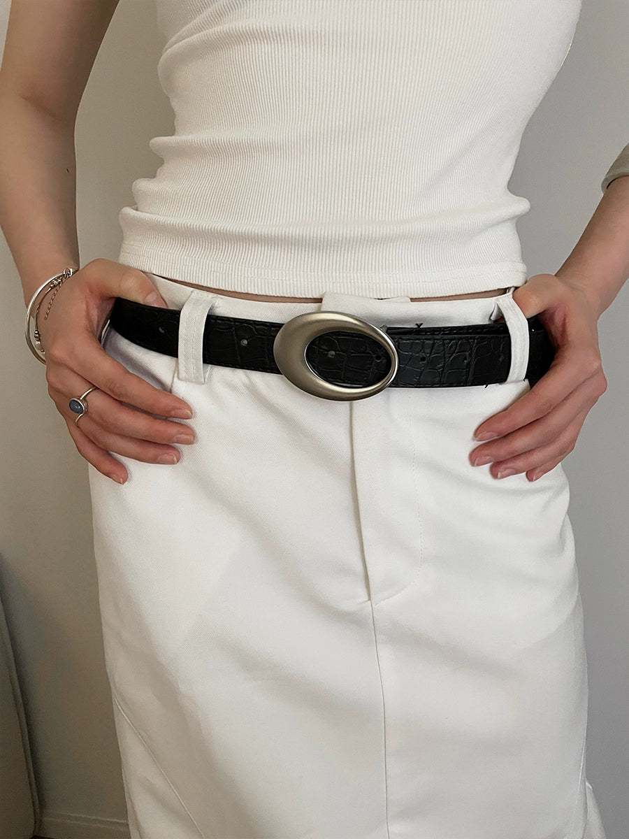 Y2k Red Crocodile Pattern Belt