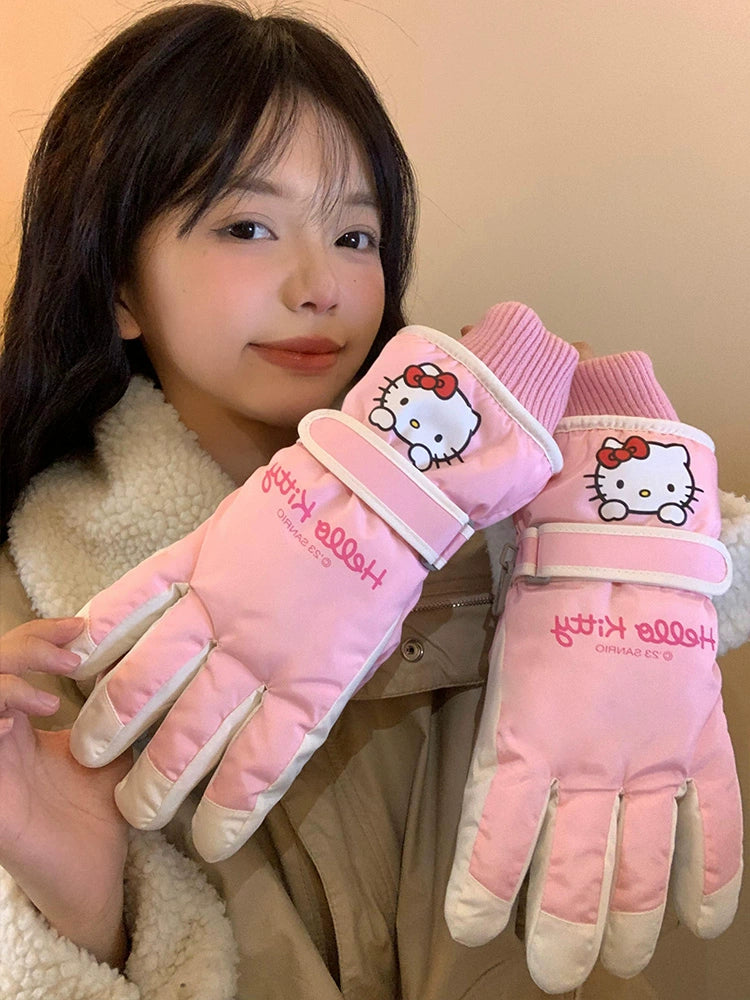 Hello Kitty ski gloves