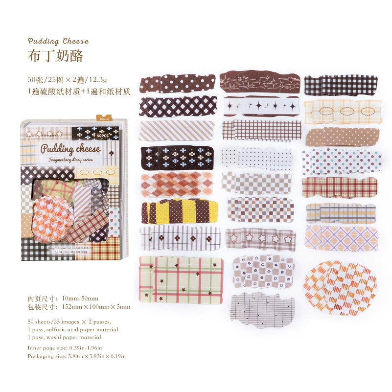 50pcs grid pattern small paper sticker