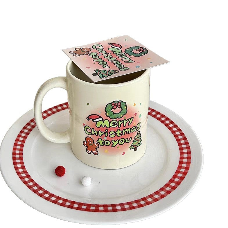Cute Ceramic Cup Cartoon Christmas Gift