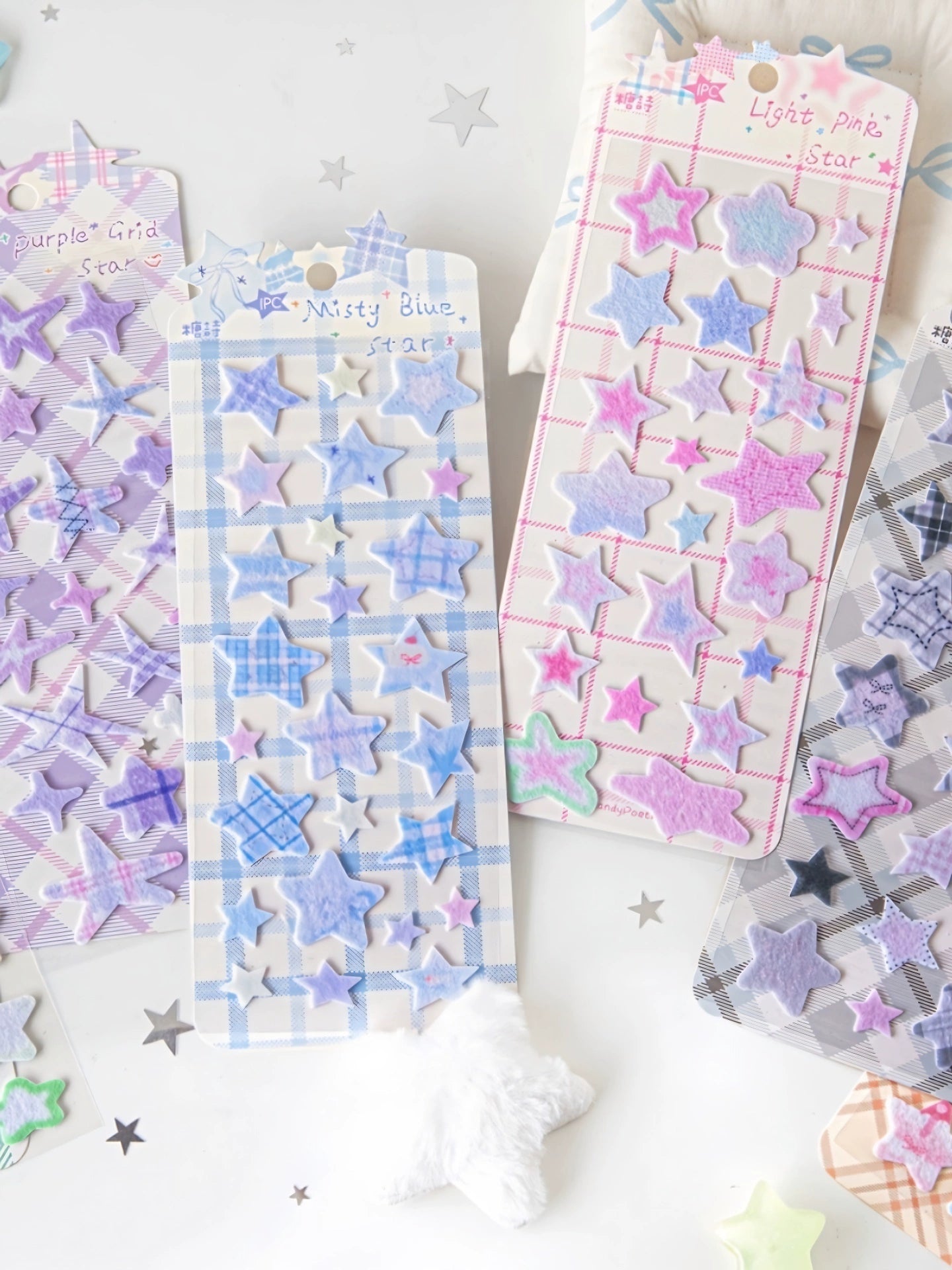 Star shaped three-dimensional felt decorative sticker