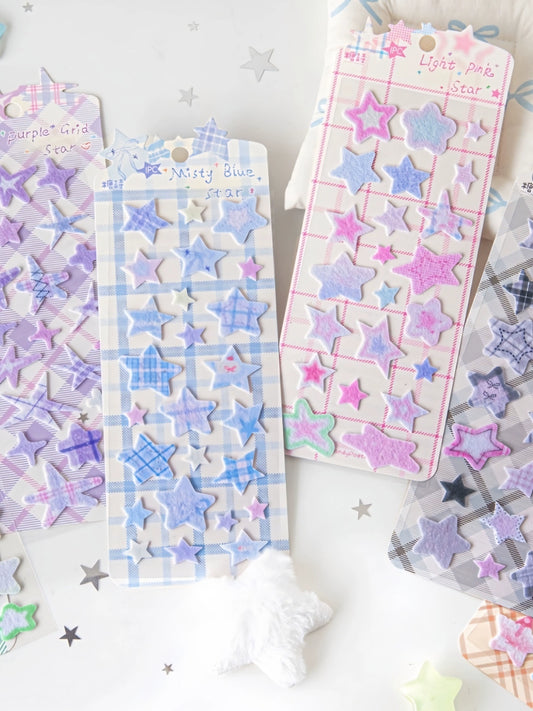 Star shaped three-dimensional felt decorative sticker
