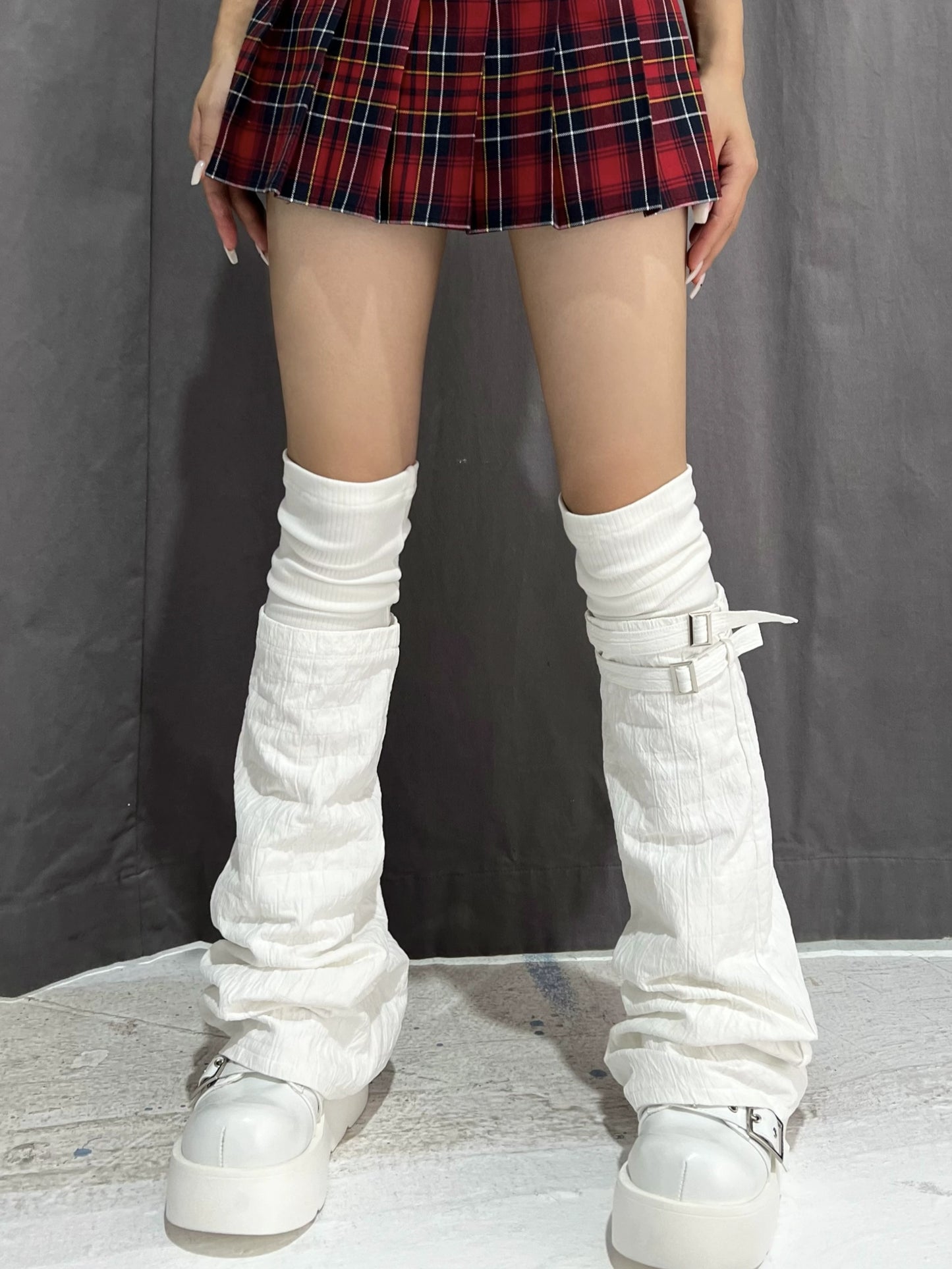 Splicing fake two-piece leg warm black/white