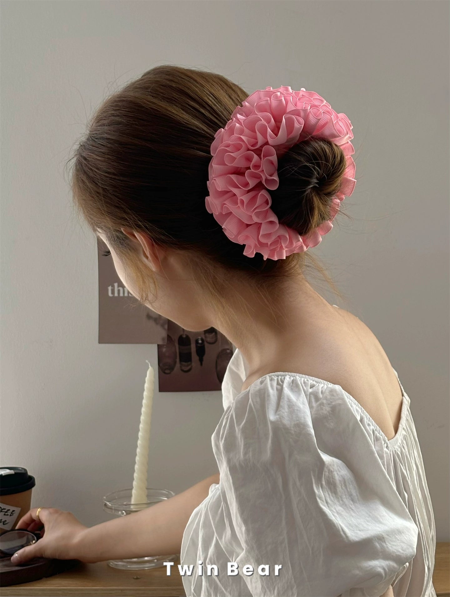Heavy Industry Organ Fold~Multi Layer Hydrangea Flower Scrunchie