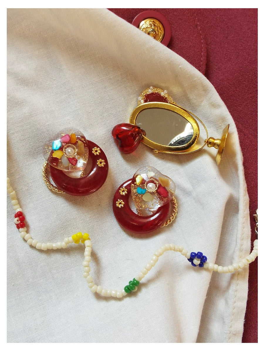 Sailor Moon Ruby Transformer Earrings Pretty Girl Warrior Moon Hare