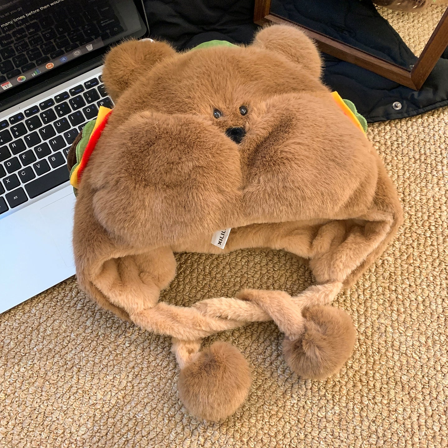 Burger Bear Hat and Scarf in One