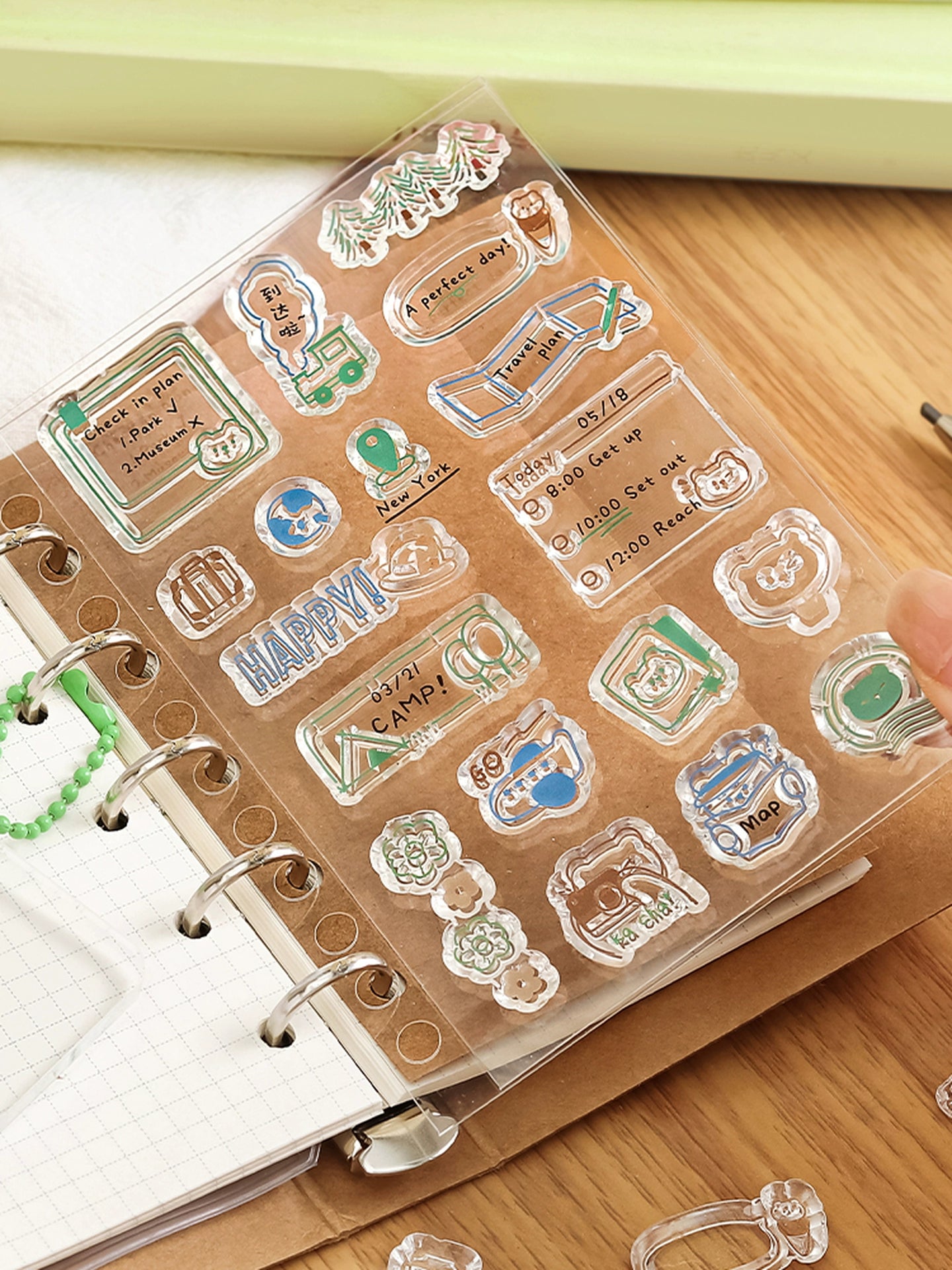 Daily Random Notes, Loose leaf Silicone Seal Set, Checkin Plan