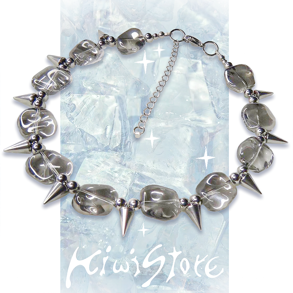 Ice Pillar Natural Stone Glass Necklace