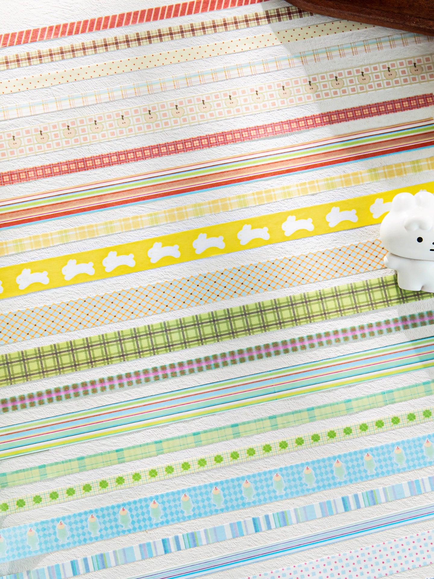 5rolls zipper tape set, ancient memories, colorful checkered patchwork