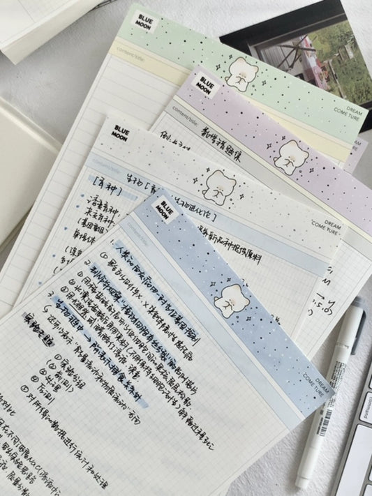 Pupuhome [Onshore Series Wishing Cat] B5 Horizontal Grid Sticky Paper